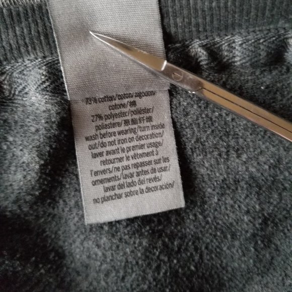 PINK Victoria's Secret Washed Out Charcoal Grey/Black Lightweight Sweatshirt - Picture 8 of 8